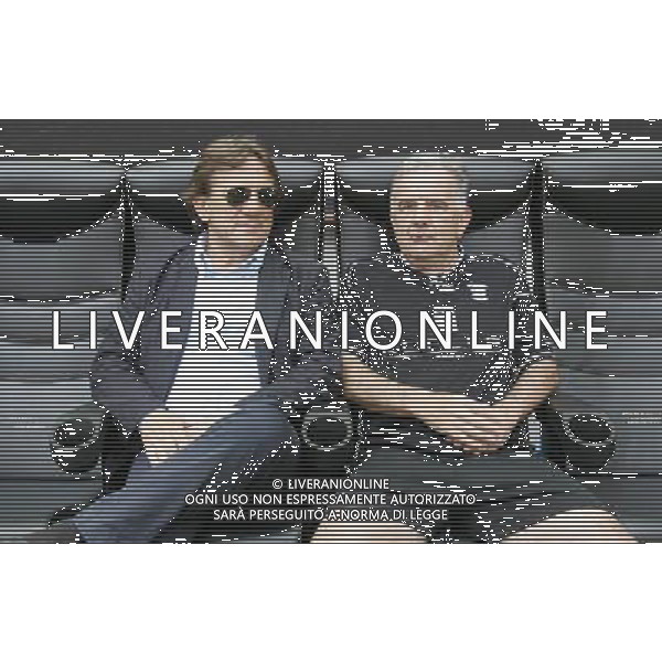 Partita del Fair Play Team a sostegno dell\' Associazione Sclerosi Multipla e Abruzzo nel Cuore allo Stadio Meazza di San Siro Milano 01/06/2009 nella foto roberto boninsegna con gene gnocchi ©Luzzani/Agenzia Aldo Liverani Sas