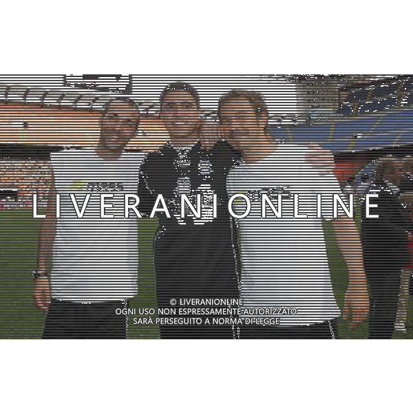 Partita del Fair Play Team a sostegno dell\' Associazione Sclerosi Multipla e Abruzzo nel Cuore allo Stadio Meazza di San Siro Milano 01/06/2009 nella foto Moreno morello, Max laudadio, cassol ©Luzzani/Agenzia Aldo Liverani Sas