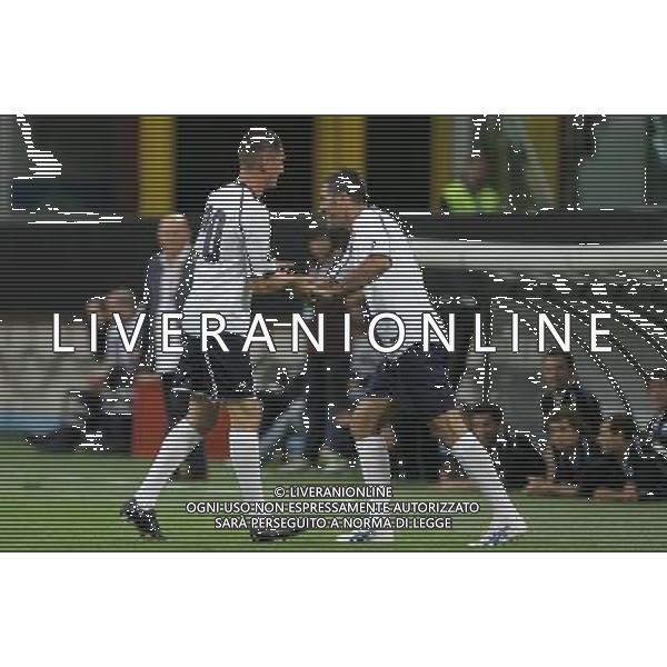 Partita del Fair Play Team a sostegno dell\' Associazione Sclerosi Multipla e Abruzzo nel Cuore allo Stadio Meazza di San Siro Milano 01/06/2009 nella foto federico macheda e cristiano lucarelli ©Luzzani/Agenzia Aldo Liverani Sas