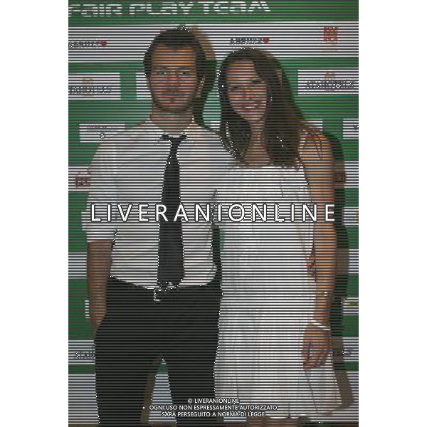 Milano 01-06-2009 partita di beneficenza allo stadio G. Meazza associazione nazionale calcio tv-fair play imprenditori nella foto alessandro cattelan e ludovica ph marco luzzani/ag aldo liverani s.a.s.