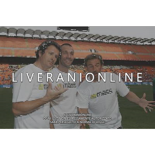 Milano 01-06-2009 partita di beneficenza allo stadio G. Meazza associazione nazionale calcio tv-fair play imprenditori nella foto marco bellavia, max laudadio e luca cassol ph marco luzzani/ag aldo liverani s.a.s.