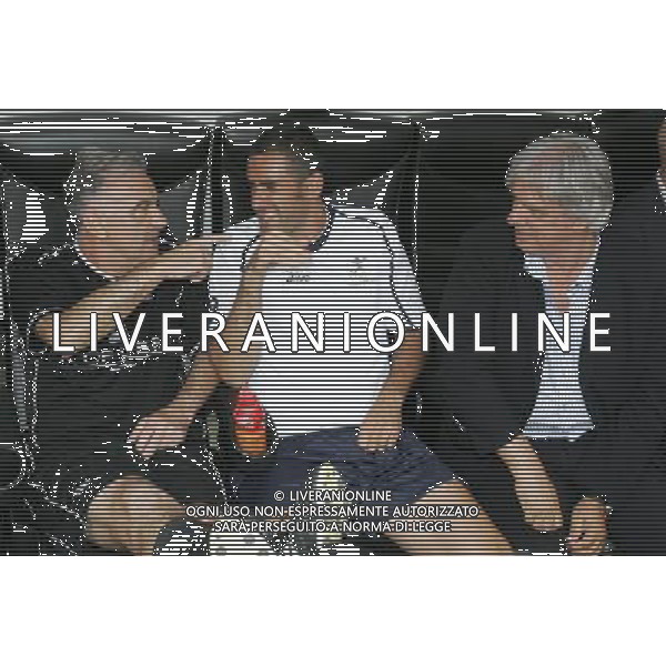 Milano 01-06-2009 partita di beneficenza allo stadio G. Meazza associazione nazionale calcio tv-fair play imprenditori nella foto cristiano lucarelli, gigi maifredi e gene gnocchi ph marco luzzani/ag aldo liverani s.a.s.