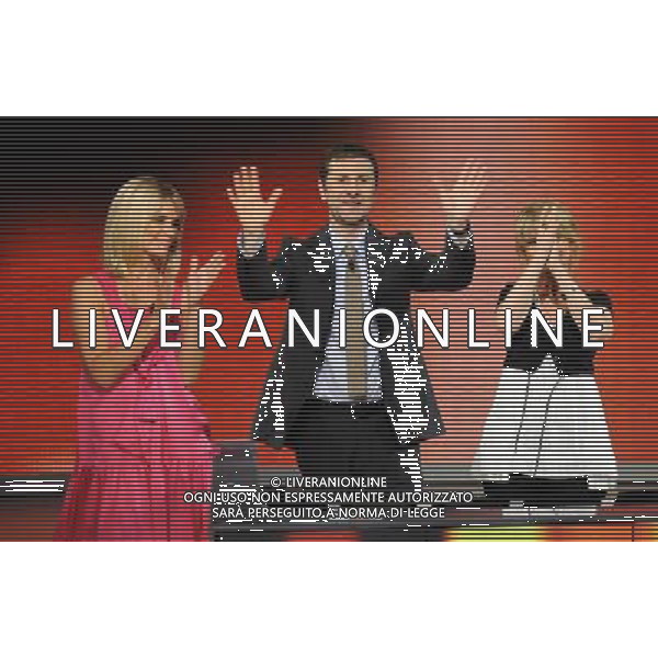 MILANO 31/5/2009 STUDI RAI DI CORSO SEMPIONE ULTIMA PUNTATA DELLA TRASMISSIONE TELEVISIVA: -CHE TEMPO CHE FA- NELLA FOTO FILIPPA LAGERBACK, FABIO FAZIO E LUCIANA LITTIZZETTO FOTO ROMANO/AG ALDO LIVERANI