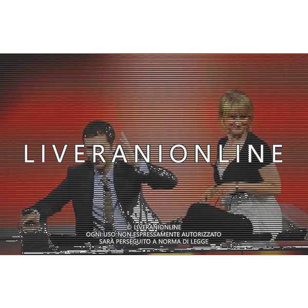 MILANO 31/5/2009 STUDI RAI DI CORSO SEMPIONE ULTIMA PUNTATA DELLA TRASMISSIONE TELEVISIVA: -CHE TEMPO CHE FA- NELLA FOTO FABIO FAZIO E LUCIANA LITTIZZETTO FOTO ROMANO/AG ALDO LIVERANI