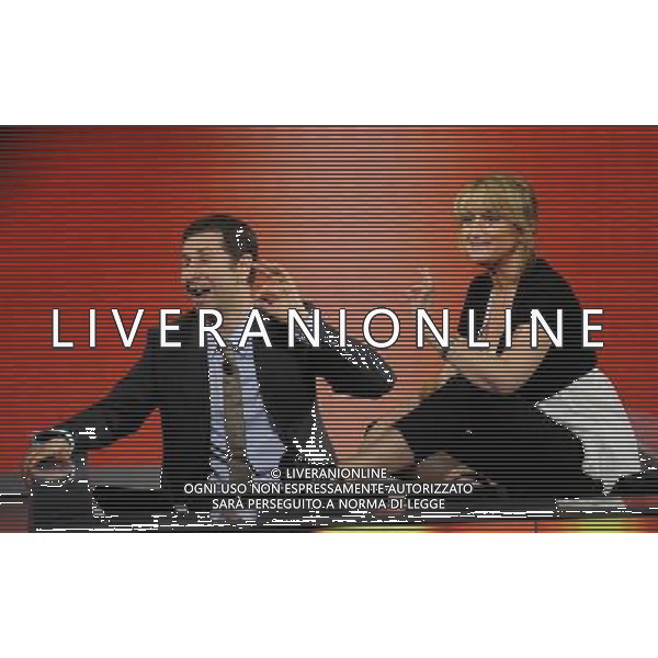 MILANO 31/5/2009 STUDI RAI DI CORSO SEMPIONE ULTIMA PUNTATA DELLA TRASMISSIONE TELEVISIVA: -CHE TEMPO CHE FA- NELLA FOTO FABIO FAZIO E LUCIANA LITTIZZETTO FOTO ROMANO/AG ALDO LIVERANI