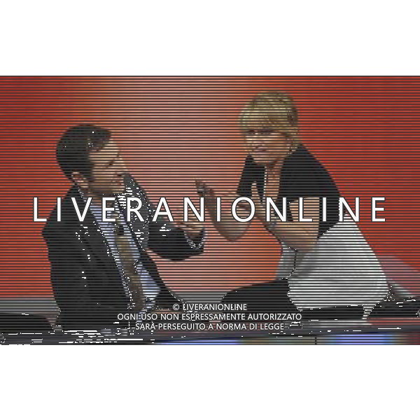 MILANO 31/5/2009 STUDI RAI DI CORSO SEMPIONE ULTIMA PUNTATA DELLA TRASMISSIONE TELEVISIVA: -CHE TEMPO CHE FA- NELLA FOTO FABIO FAZIO E LUCIANA LITTIZZETTO FOTO ROMANO/AG ALDO LIVERANI