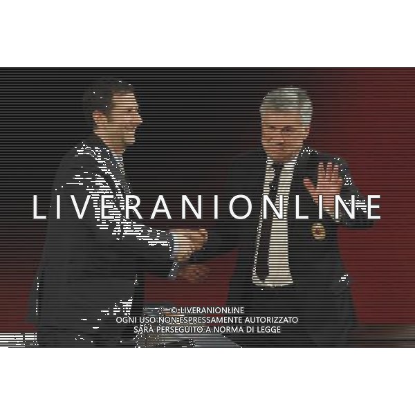 MILANO 31/5/2009 STUDI RAI DI CORSO SEMPIONE ULTIMA PUNTATA DELLA TRASMISSIONE TELEVISIVA: -CHE TEMPO CHE FA- NELLA FOTO FABIO FAZIO E CARLO ANCELOTTI FOTO ROMANO/AG ALDO LIVERANI