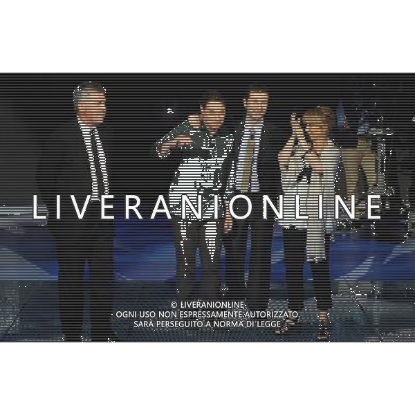 MILANO 31/5/2009 STUDI RAI DI CORSO SEMPIONE ULTIMA PUNTATA DELLA TRASMISSIONE TELEVISIVA: -CHE TEMPO CHE FA- NELLA FOTO CARLO ANCELOTTI, CORRADO GUZZANTI, FABIO FAZIO E LUCIANA LITTIZZETTO FOTO ROMANO/AG ALDO LIVERANI