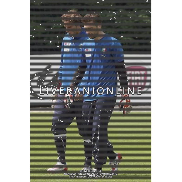 COVERCIANO, 3 GIUGNO 2009 RADUNO DELLA NAZIONALE ITALIANA DI CALCIO NELLA FOTO: MARCHETTI E DE SANTIS FOTO AG. A. LIVERANI SAS