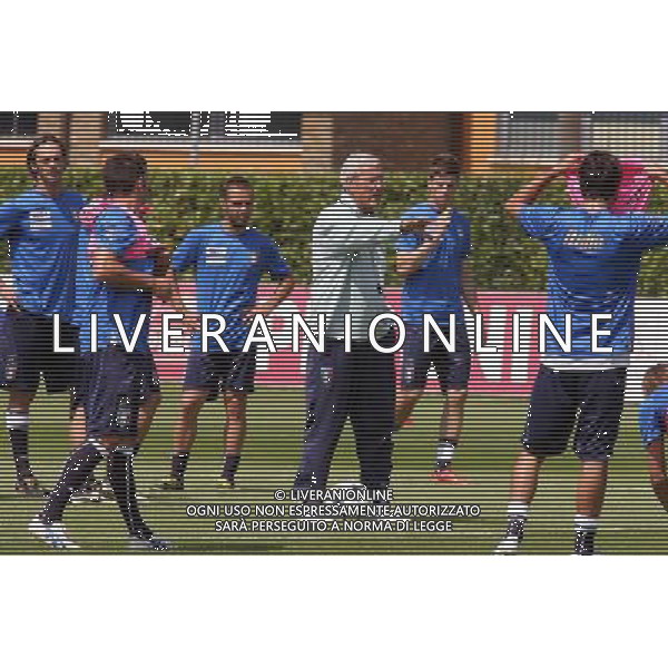 COVERCIANO, 3 GIUGNO 2009 RADUNO DELLA NAZIONALE ITALIANA DI CALCIO NELLA FOTO: MARCELLO LIPPI E I GIOCATORI AZZURRI FOTO AG. A. LIVERANI SAS