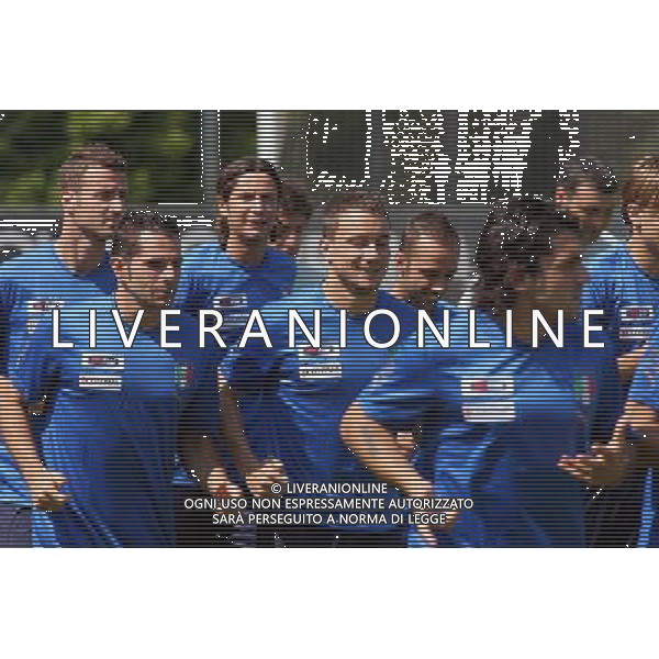 COVERCIANO, 3 GIUGNO 2009 RADUNO DELLA NAZIONALE ITALIANA DI CALCIO NELLA FOTO: AZZURRI DURANTE CORSA DI RISCALDAMENTO FOTO AG. A. LIVERANI SAS