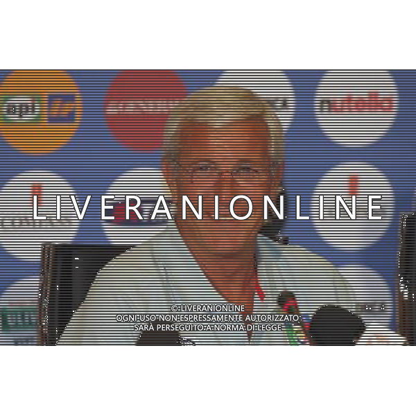COVERCIANO, 3 GIUGNO 2009 RADUNO DELLA NAZIONALE ITALIANA DI CALCIO NELLA FOTO: MARCELLO LIPPI DURANTE LA CONFERENZA STAMPA FOTO AG. A. LIVERANI SAS