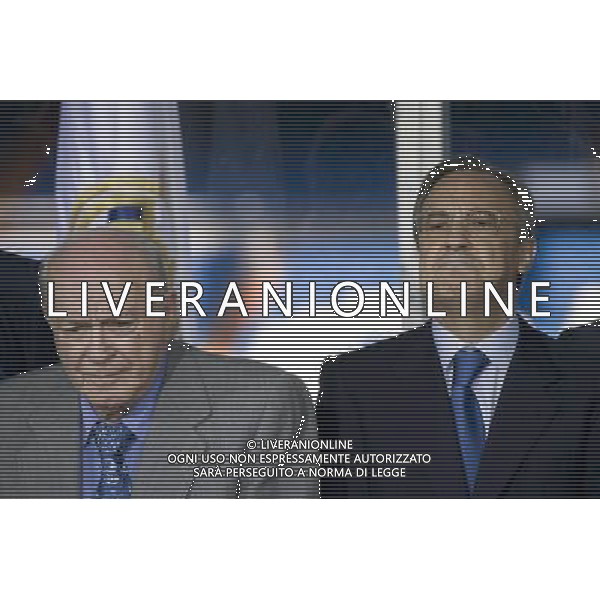 MADRID, Spain (01/06/09).- Florentino Perez takes position as new Real Madrid president at Santiago Bernabeu Stadium. Florentino Perez and Alfredo Di Stefano. © Cesar Cebolla / ALFAQUI - Ag. Aldo Liverani sas ITALY ONLY 