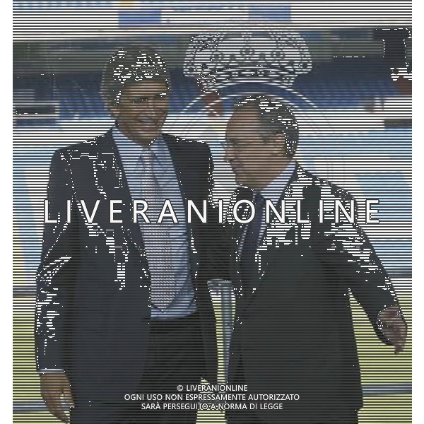 MADRID, Spain (02/06/09).- Manuel Pellegrini presentation as new Real Madrid coach for season 09/10. Pictured Pellegrini and Florentino Perez. © Alex Cid-Fuentes / ALFAQUI - Ag. Aldo Liverani sas ITALY ONLY 