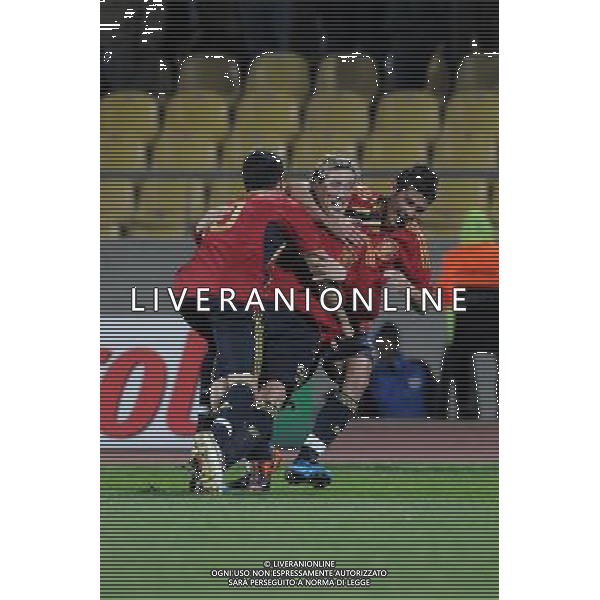 fernando torres, cesc fabregas e david villa esultanza dopo il gol del 0-1( Spain) JUNE 14, 2009 - Football : fifa confederation cup south africa 2009, Group Stage A, final match between New Zeland 0-5 Spain at Royal Bafokeng Stadium ,Rustenburg, South Africa. Nuova Zelanda - Spagna Fifa Confederation Cup SudAfrica 14/06/2009 ©Agenzia Aldo Liverani Sas 