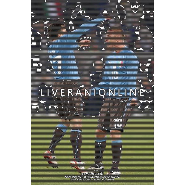 15/06/2009 SUDAFRICA CONFEDERATION CUP 2009 ITALIA-USA CALCIO SPORT NELLA FOTO: L\'ESULTANZA DI GIUSEPPE ROSSI DOPO IL GOL CON DANIELE DE R0SSI PH.AG.ALDO LIVERANI SAS 