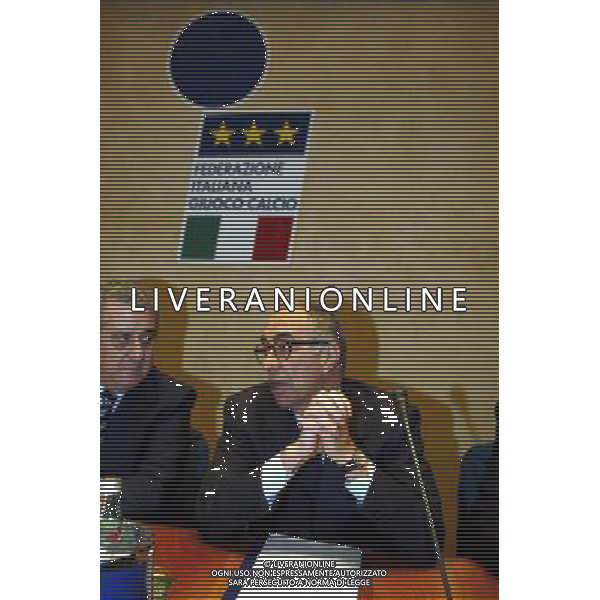 Coverciano (Fi) 28/11/2003 Arbitri in riunione Sorteggio Arbitrale nella foto Carraro Franco, presidente della Federazione Italiana Giuoco Calcio* Ph Gianni Nucci/Agenzia Aldo Liverani