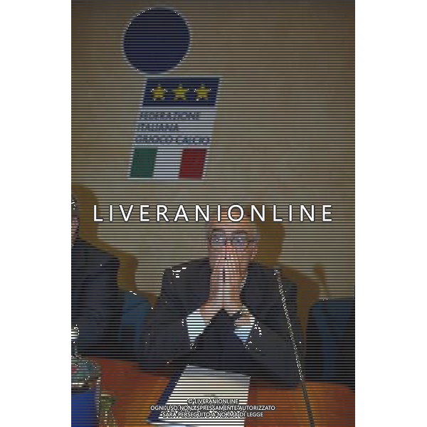Coverciano (Fi) 28/11/2003 Arbitri in riunione Sorteggio Arbitrale nella foto Carraro Franco, presidente della Federazione Italiana Giuoco Calcio* Ph Gianni Nucci/Agenzia Aldo Liverani