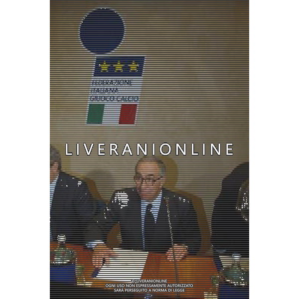 Coverciano (Fi) 28/11/2003 Arbitri in riunione Sorteggio Arbitrale nella foto Carraro Franco, presidente della Federazione Italiana Giuoco Calcio* Ph Gianni Nucci/Agenzia Aldo Liverani
