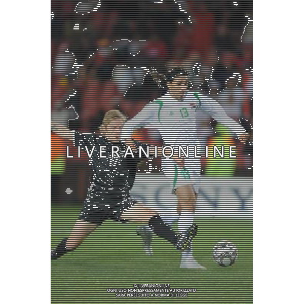 JUNE 20, 2009 - Football : fifa confederation cup south africa 2009 ,Group Stage A, final match between Iraq 0-0 New zeland at Ellis park Stadium ,Johannesburg, South Africa NELLA FOTO karrar jasim( iraq)mulligan dave(new zeland) AG ALDO LIVERANI 