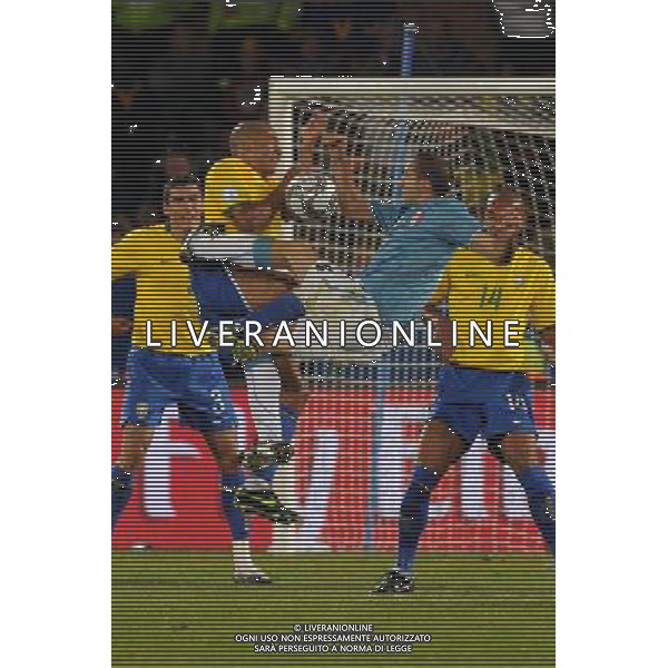 JUNE 21, 2009 - Football : fifa confederation cup south africa 2009 ,Group Stage B, final match between Italy 0-3 Brazil at Loftus Versfeld Stadium ,Pretoria, South Africa. NELLA FOTO chiellini giorgio (italy )gilberto silva(brazil) AG ALDO LIVERANI 