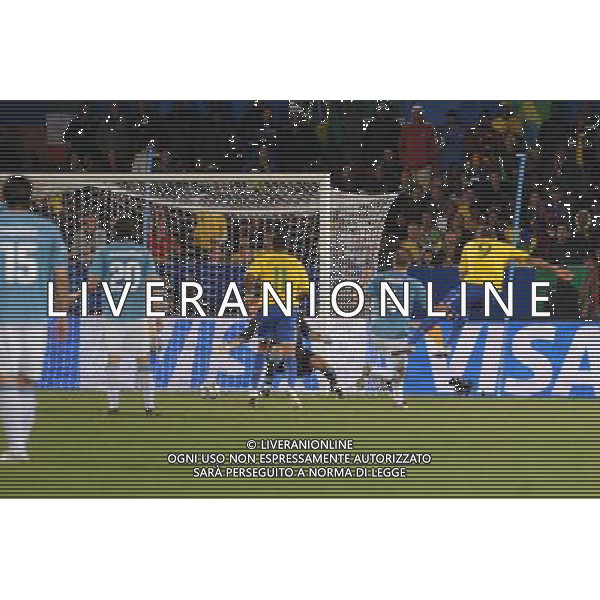 JUNE 21, 2009 - Football : fifa confederation cup south africa 2009 ,Group Stage B, final match between Italy 0-3 Brazil at Loftus Versfeld Stadium ,Pretoria, South Africa. NELLA FOTO luis fabiano goal 0-1(brazil ) AG ALDO LIVERANI 