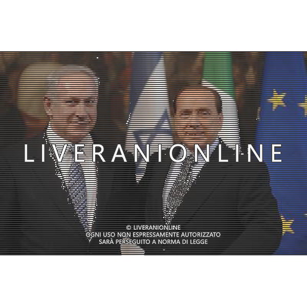 ROMA, 23 GIUGNO 2009 INCONTRO A PALAZZO CHIGI TRA IL PRIMO MINISTRO ISRAELIANO B. NETANJAHU E S. BERLUSCONI NELLA FOTO: BENJAMIN NETANYAHU - SILVIO BERLUSCONI ©Agenzia Aldo Liverani Sas