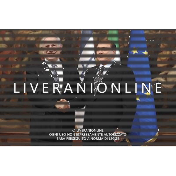 ROMA, 23 GIUGNO 2009 INCONTRO A PALAZZO CHIGI TRA IL PRIMO MINISTRO ISRAELIANO B. NETANJAHU E S. BERLUSCONI NELLA FOTO: BENJAMIN NETANYAHU - SILVIO BERLUSCONI ©Agenzia Aldo Liverani Sas