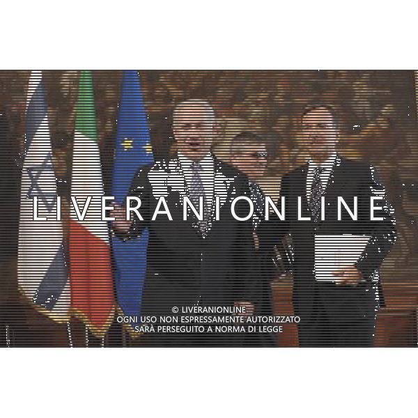ROMA, 23 GIUGNO 2009 INCONTRO A PALAZZO CHIGI TRA IL PRIMO MINISTRO ISRAELIANO B. NETANJAHU E S. BERLUSCONI NELLA FOTO: BENJAMIN NETANYAHU - FRANCO FRATTINI ©Agenzia Aldo Liverani Sas
