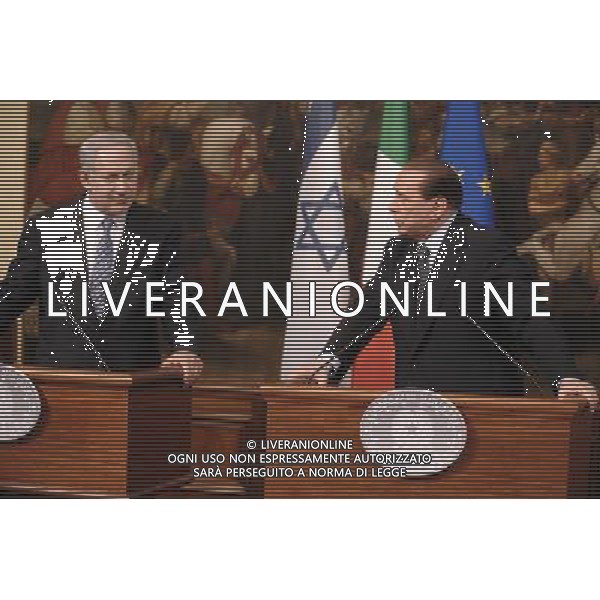 ROMA, 23 GIUGNO 2009 INCONTRO A PALAZZO CHIGI TRA IL PRIMO MINISTRO ISRAELIANO B. NETANJAHU E S. BERLUSCONI NELLA FOTO: BENJAMIN NETANYAHU - SILVIO BERLUSCONI ©Agenzia Aldo Liverani Sas