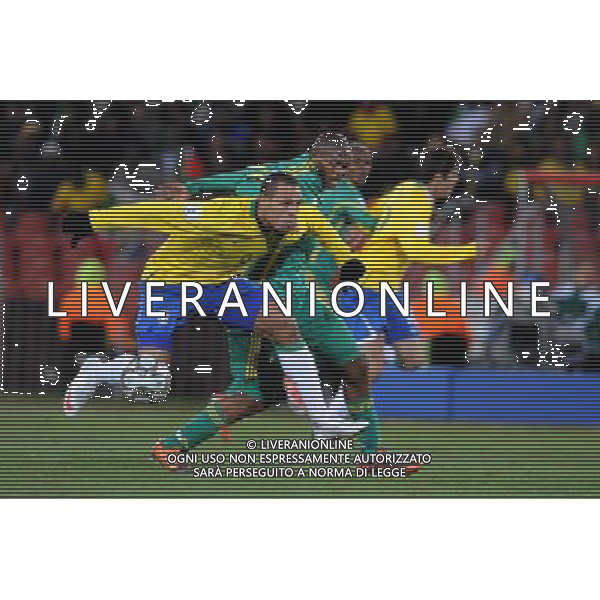 25/06/2009 CALCIO: fifa confederation cup south africa 2009 Ellis park Stadium ,Johannesburg, South Africa BRASILE SUD AFRICA nella foto luis fabiano dikgacoi kagiho ph.ag.aldo liverani sas