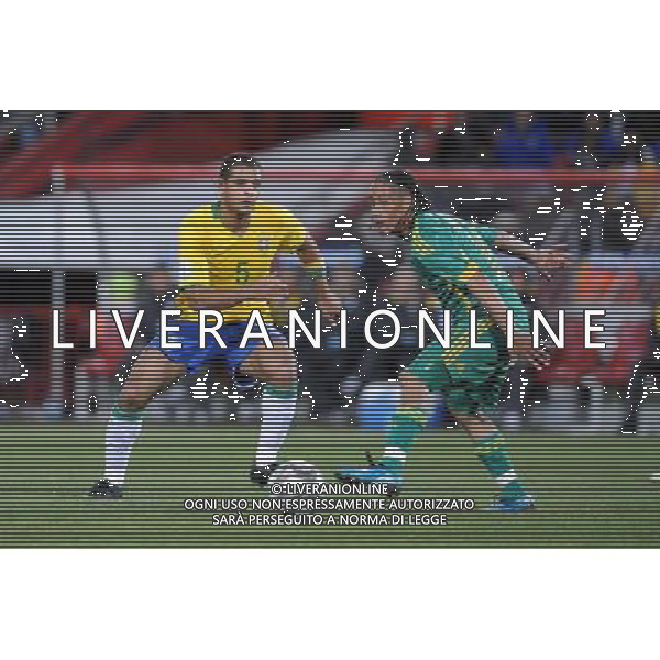 25/06/2009 CALCIO: fifa confederation cup south africa 2009 Ellis park Stadium ,Johannesburg, South Africa BRASILE SUD AFRICA nella foto felipe melo pienaar steven ph.ag.aldo liverani sas