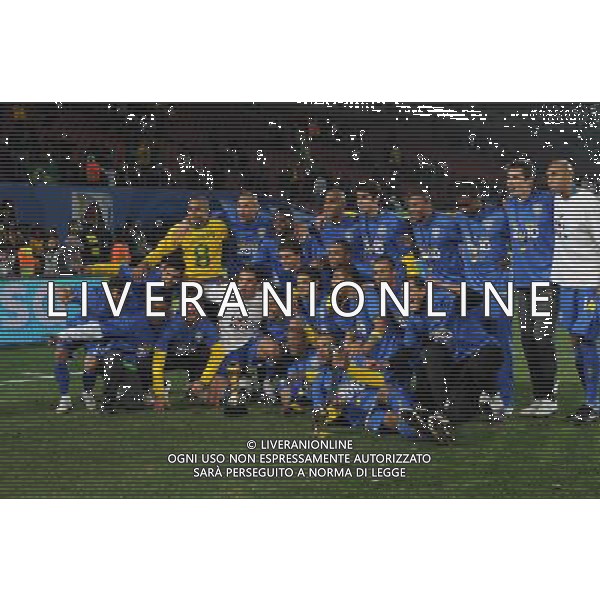 28/GIUGNO/2009 CALCIO SPORT Ellis park Stadium ,Johannesburg, SUD AFRICA fifa confederation cup south africa 2009 FINALE: USA BRASILE nella foto l\'esultanza del brasile per la conquista della confederation cup ph:AG.ALDO LIVERANI SAS 