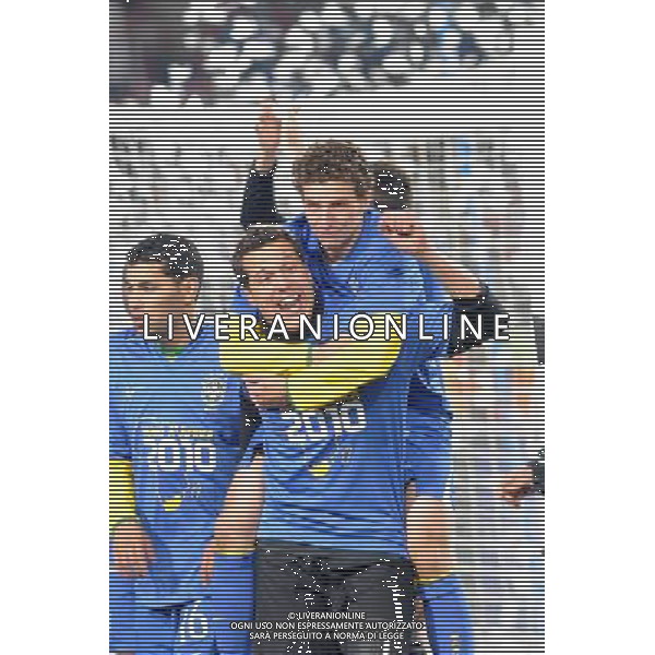 28/GIUGNO/2009 CALCIO SPORT Ellis park Stadium ,Johannesburg, SUD AFRICA fifa confederation cup south africa 2009 FINALE: USA BRASILE nella foto l\'esultanza di elano e julio cesar ph:AG.ALDO LIVERANI SAS 