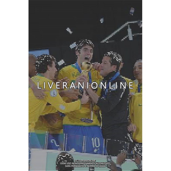 28/GIUGNO/2009 CALCIO SPORT Ellis park Stadium ,Johannesburg, SUD AFRICA fifa confederation cup south africa 2009 FINALE: USA BRASILE nella foto l\'esultanza di kaka ricardo ph:AG.ALDO LIVERANI SAS 