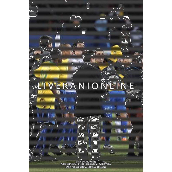 28/GIUGNO/2009 CALCIO SPORT Ellis park Stadium ,Johannesburg, SUD AFRICA fifa confederation cup south africa 2009 FINALE: USA BRASILE nella foto l\'esultanza del brasile a fine gara ph:AG.ALDO LIVERANI SAS 