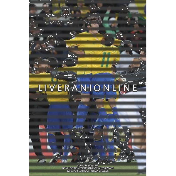 28/GIUGNO/2009 CALCIO SPORT Ellis park Stadium ,Johannesburg, SUD AFRICA fifa confederation cup south africa 2009 FINALE: USA BRASILE nella foto l\'esultanza del brasile a fine gara ph:AG.ALDO LIVERANI SAS 