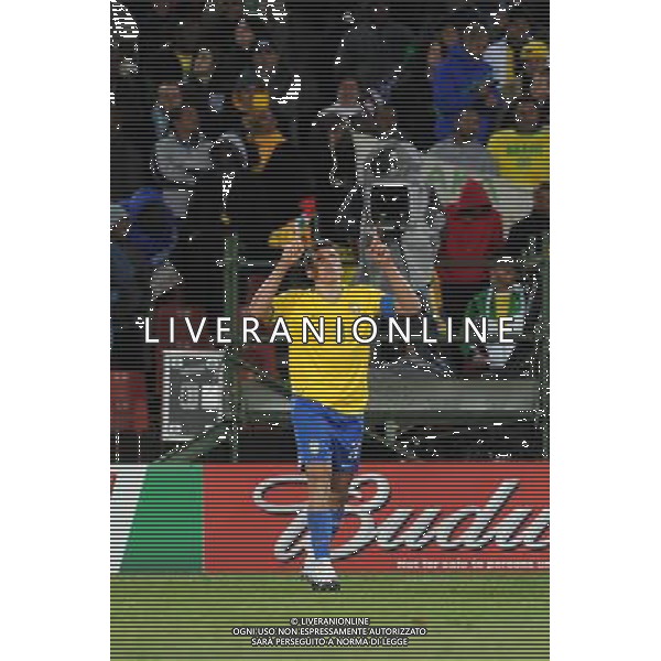 28/GIUGNO/2009 CALCIO SPORT Ellis park Stadium ,Johannesburg, SUD AFRICA fifa confederation cup south africa 2009 FINALE: USA BRASILE nella foto l\'esultanza di lucio dopo il gol ph:AG.ALDO LIVERANI SAS 