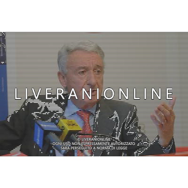 01/07/2009 BOLOGNA CONFERENZA STAMPA DELLA PRESIDENTESSA FRANCESCA MENARINI E SUO PADRE RENZO MENARINI NELLA FOTO: RENZO MENARINI PH.SCHICCHI/AG.ALDO LIVERANI SAS