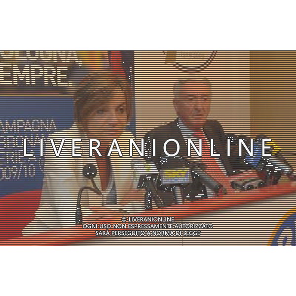 01/07/2009 BOLOGNA CONFERENZA STAMPA DELLA PRESIDENTESSA FRANCESCA MENARINI E SUO PADRE RENZO MENARINI NELLA FOTO: FRANCESCA MENARINI E SUO PADRE RENZO MENARINI PH.SCHICCHI/AG.ALDO LIVERANI SAS