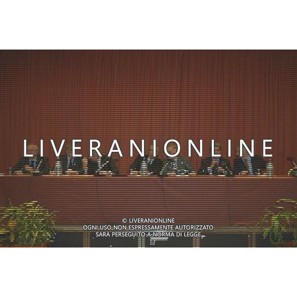 MILANO 1/12/2003 HOTEL MICHELANGELO INCOTRO ARBITRI-CALCIATORI NELLA FOTO IL TAVOLO DEI DIRIGENTI F.G.C.I. FOTO ROMARIO/AG ALDO LIVERANI