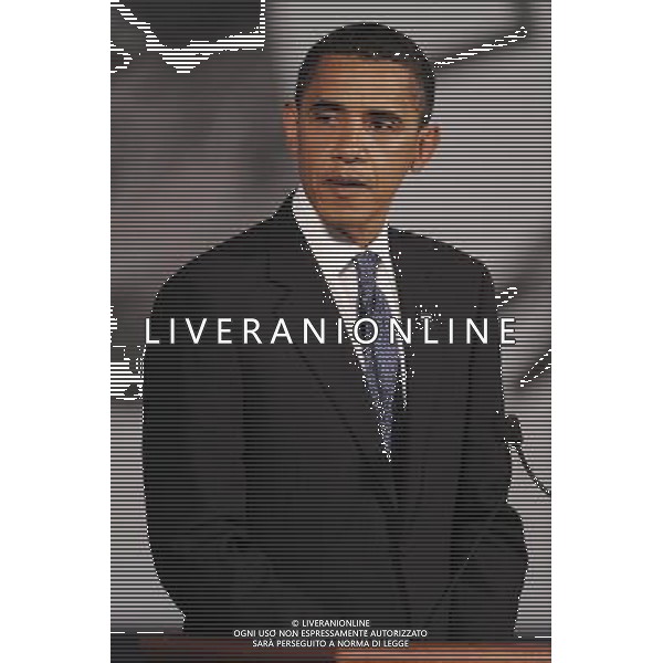 L\'AQUILA 9 LUGLIO 2009 G8+G5 NELLA FOTO: BARACK OBAMA AGENZIA ALDO LIVERANI SAS