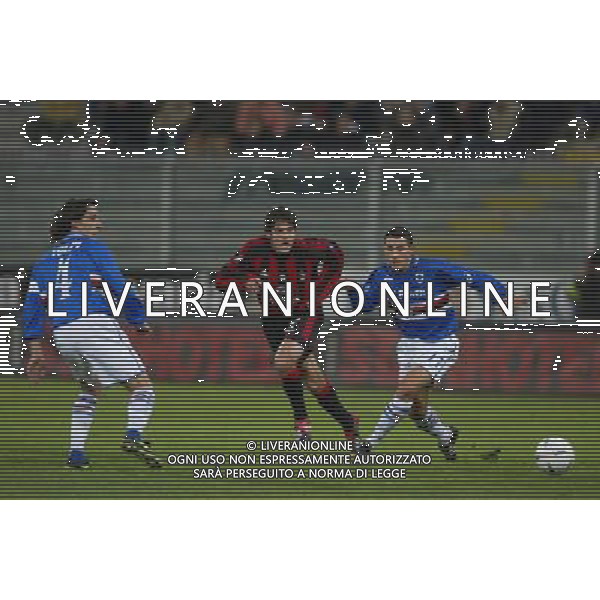 Sampdoria-Milan Tim Cup Coppa Italia 03/12/2003 nella foto Sergio Volpi Angelo Palombo e Kaka* foto filippo venezia/Agenzia aldo liverani