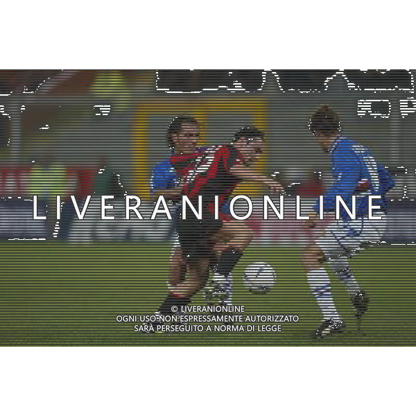 Sampdoria-Milan Tim Cup Coppa Italia 03/12/2003 nella foto Fabio Bazzani Cristian Brocchi e Antonini Luca* foto filippo venezia/Agenzia aldo liverani