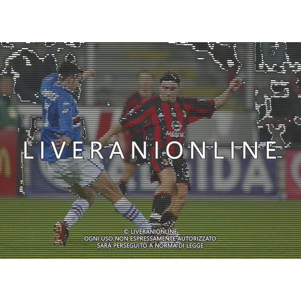 Sampdoria-Milan Tim Cup Coppa Italia 03/12/2003 nella foto Maurizio Domizzi e Brocchi Cristian* foto filippo venezia/Agenzia aldo liverani