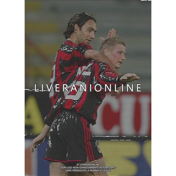 Sampdoria-Milan Tim Cup Coppa Italia 03/12/2003 nella foto Alessandro Nesta e Abate esultano dopo il gol* foto filippo venezia/Agenzia aldo liverani