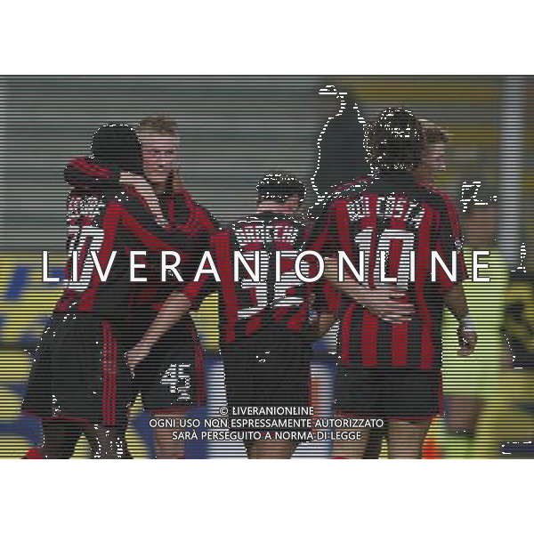 Sampdoria-Milan Tim Cup Coppa Italia 03/12/2003 nella foto abbracci esultanza dopo il gol di abate* foto filippo venezia/Agenzia aldo liverani