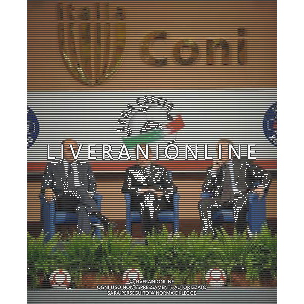 Roma - Salone d\'onore - 29/07/2009 - Sorteggio Calendari Serie A e B 2009/2010 - nella foto: giancarlo abete e gianni petrucci ph. Corradetti / ag. Aldo LIVERANI