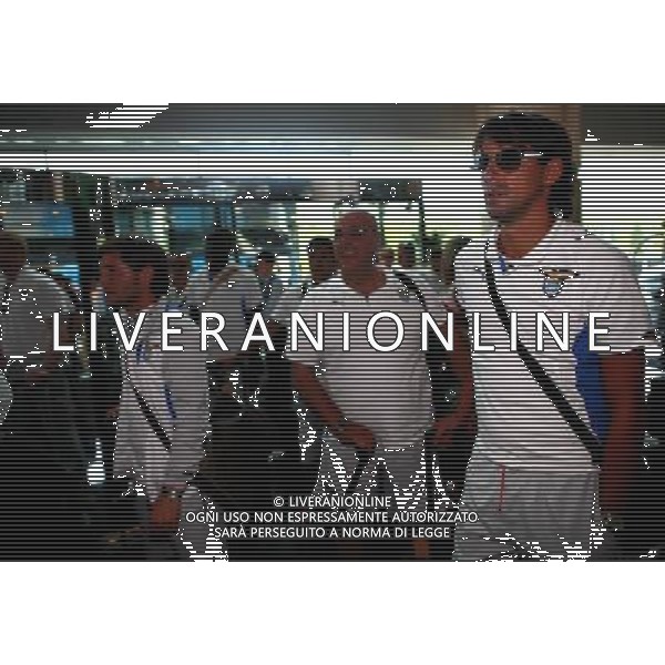 Arrivo dei giocatori della squadra della lazio all\'aeroporto di Pechino per la Supercoppa Italiana Lazio player Simone Inzaghi (R) arrives in Beijing, China, Sunday, Aug. 2, 2009. Scudetto holders Inter and Coppa Italia winners Lazio will compete in the Italian Super Cup in Beijing on August 8.(Photo By Zheng Ze/ColorChinaPhoto) /Agenzia Aldo Liverani Sas - ITALY ONLY -