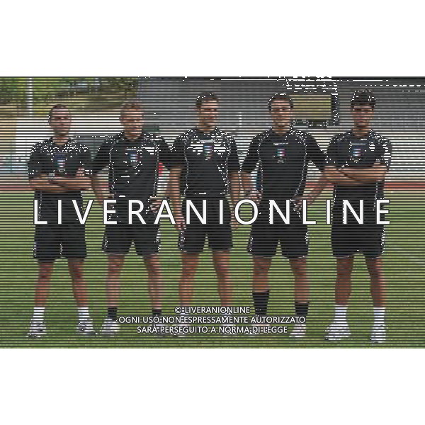 Raduno Precampionato degli Arbitri di Serie A e B a Sportilia Santa Sofia(FC) - 04.08.2009 Nella Foto: i nuovi arbitri da sx Guida marco, Gallione Emiliano, Doveri Daniele, Martino e Nasca Luigi /Ph.Vitez-Ag. Aldo Liverani